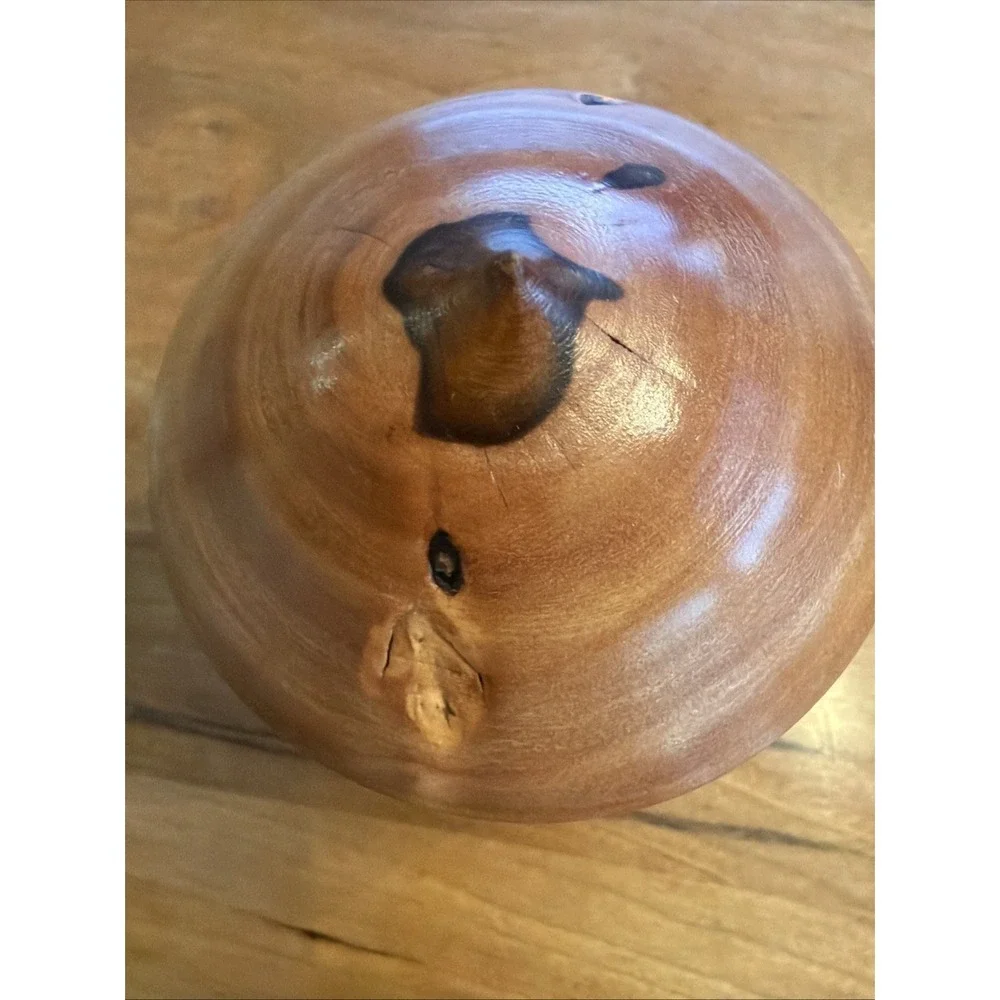 Hand Turned California Pepperwood With Knots Lidded Box Signed‎ & Dated 2024
